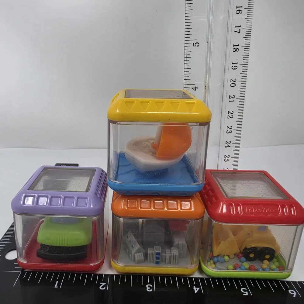 Fisher Price Sensory Blocks Plane Helicopter Car Lot of 4